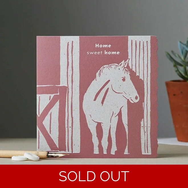 product Image for Deckled Edge Colour Block Pony Card 150 x 150mm  Home Sweet Home
